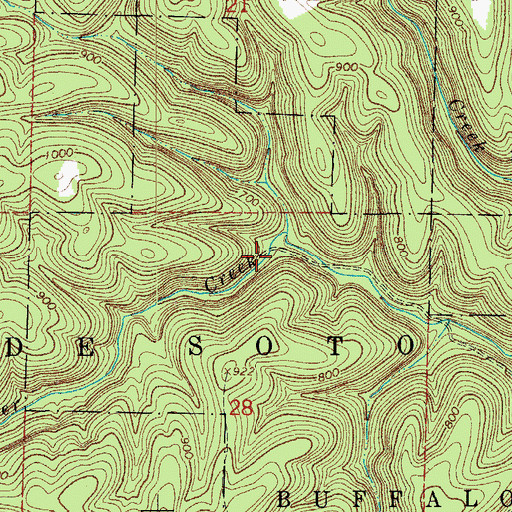 Topographic Map of Indian Rockhouse, AR