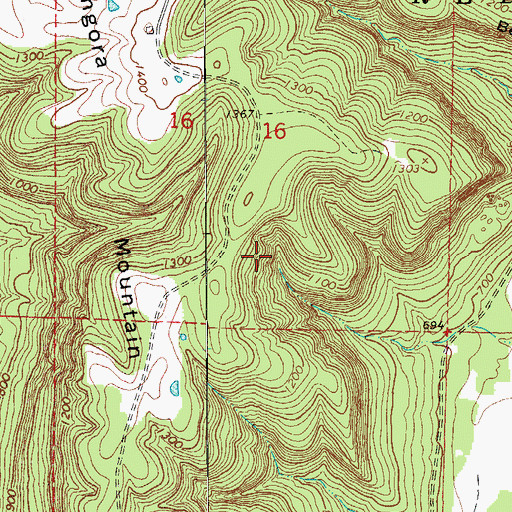 Topographic Map of Arlberg Arch, AR