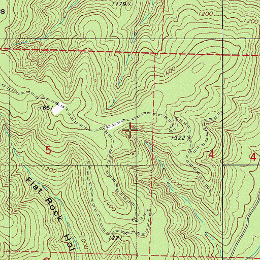 Topographic Map of Buzzard Roost Rocks Natural Arch, AR