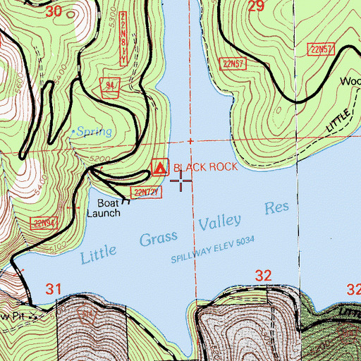 Topographic Map of Black Rock Creek, CA