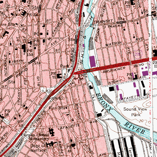 Topographic Map of Bronx Charter School For Arts, NY