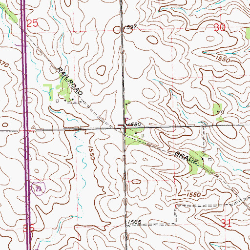 Topographic Map of Morefield, SD