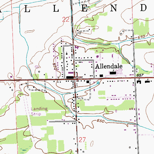 Topographic Map of Allendale Baptist Church, MI