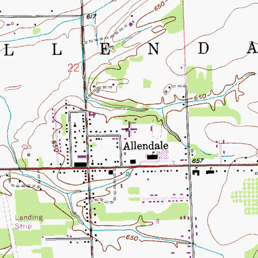 Topographic Map of Allendale Wesleyan Church, MI