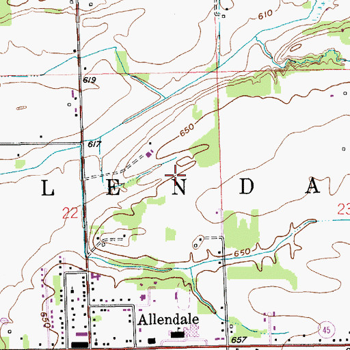 Topographic Map of Allendale Middle School, MI