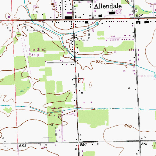 Topographic Map of Allendale High School, MI