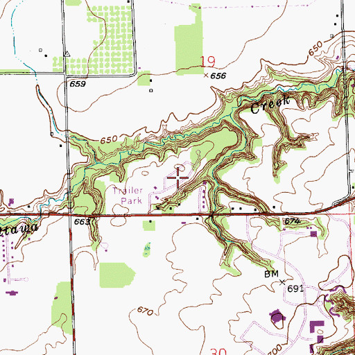 Topographic Map of Knollwood Estates Mobile Home Park, MI