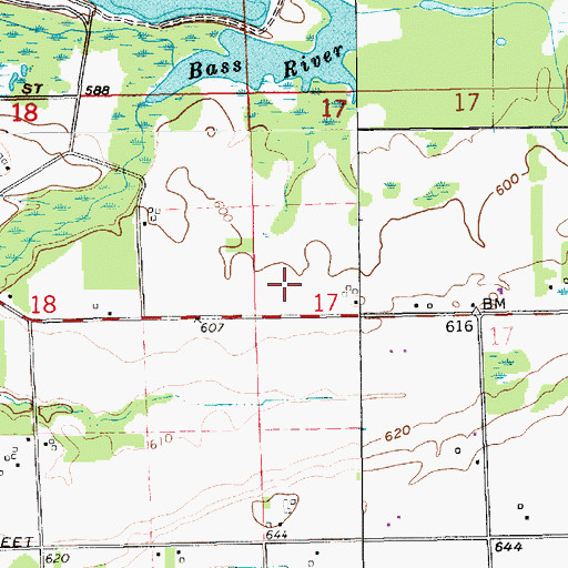 Topographic Map of River Pines RV Park and Campground, MI