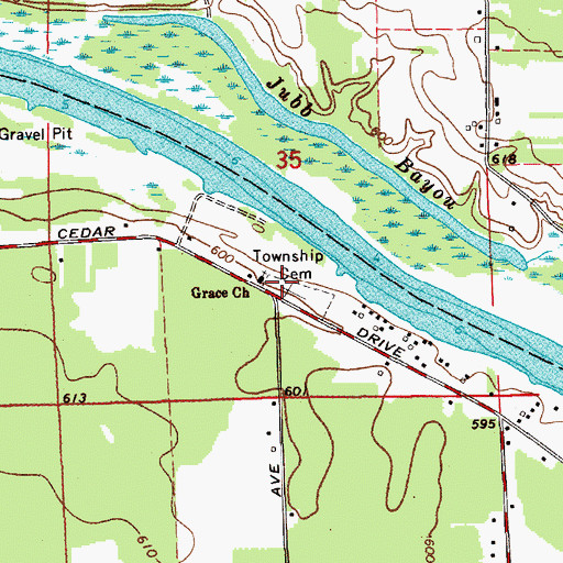 Topographic Map of Robinson Cemetery, MI
