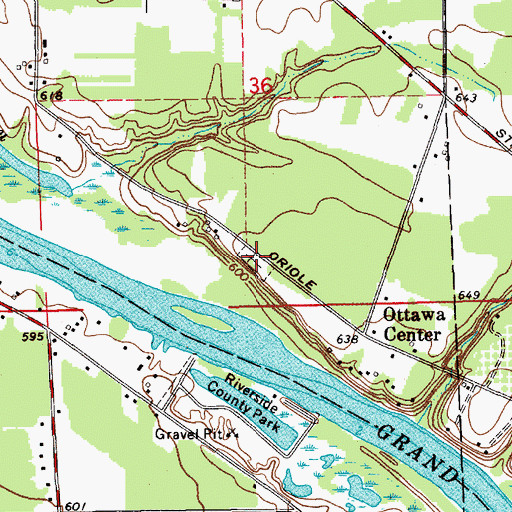 Topographic Map of Ottawa Center Cemetery, MI
