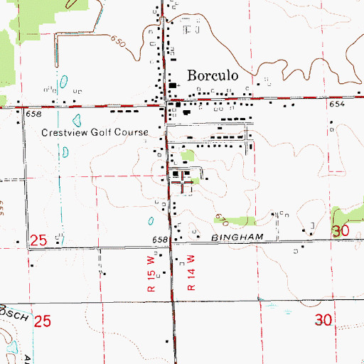 Topographic Map of Borculo Cemetery, MI