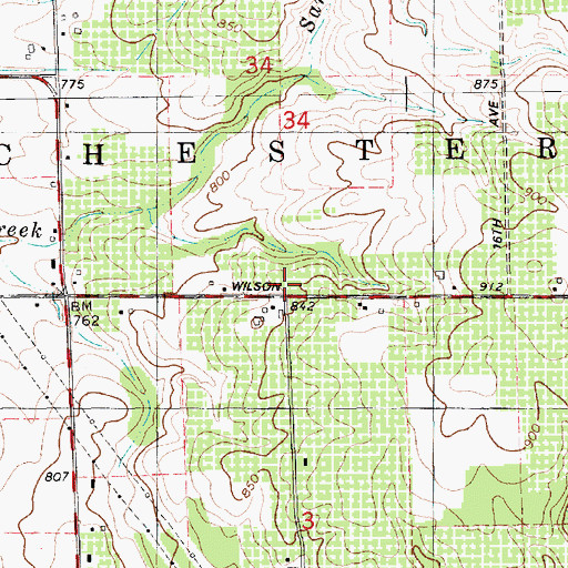 Topographic Map of Big Springs Cemetery, MI