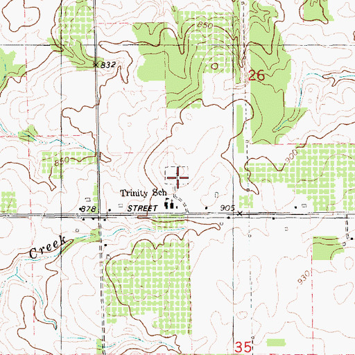 Topographic Map of Trinity Lutheran Cemetery, MI