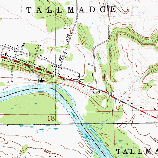 Topographic Map of Elmwood Cemetery, MI