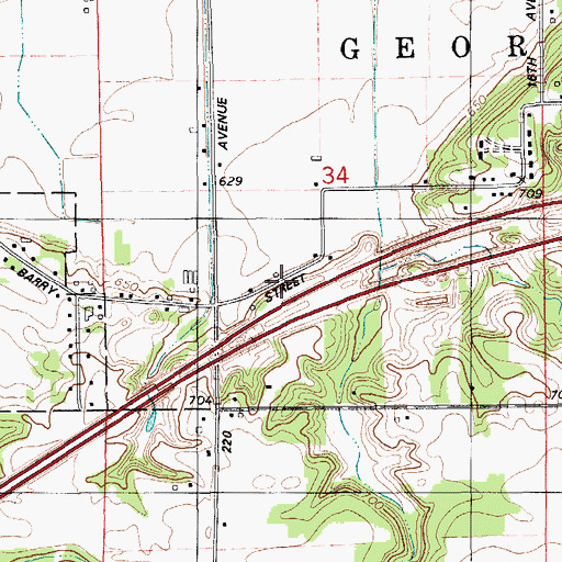 Topographic Map of Shackhuddle Cemetery, MI