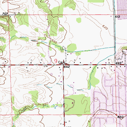 Topographic Map of Bauer Road Cemetery, MI
