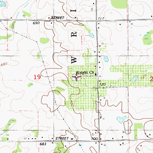 Topographic Map of Maple Hill Cemetery, MI
