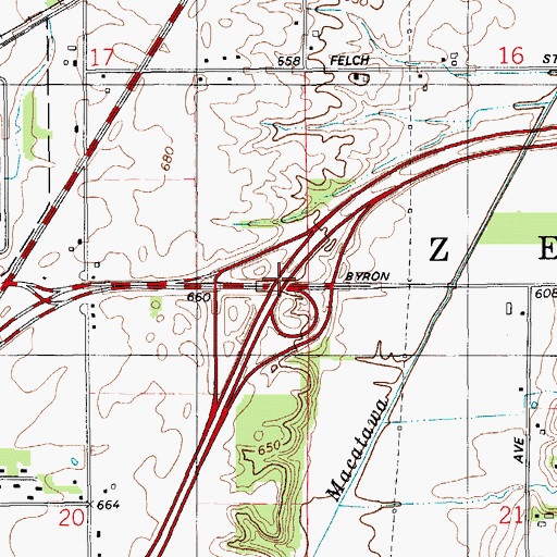Topographic Map of Interchange 55, MI