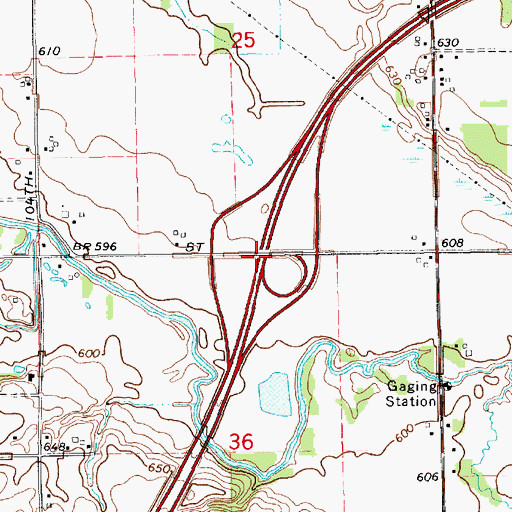 Topographic Map of Interchange 52, MI