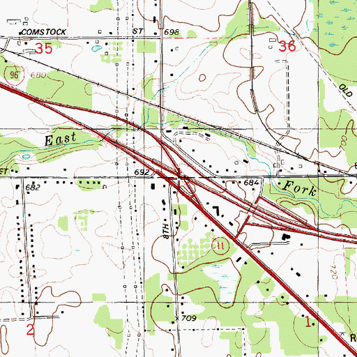 Topographic Map of Interchange 24, MI