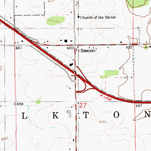 Topographic Map of Interchange 16, MI