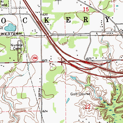 Topographic Map of Interchange 9, MI