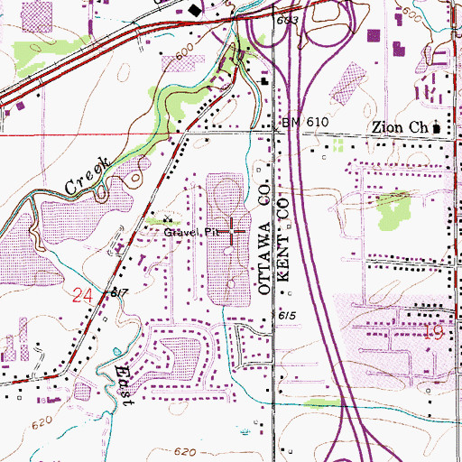 Topographic Map of Kenowa Lake, MI