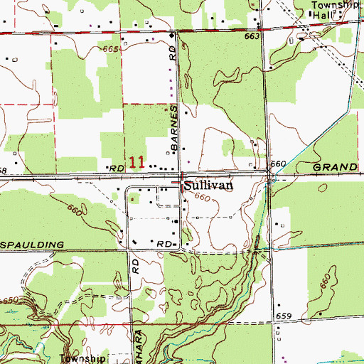 Topographic Map of Sullivan Station (historical), MI