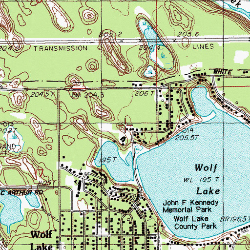 Topographic Map of Wolf Lake Resort and Campground, MI