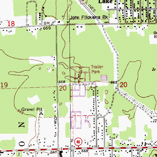 Topographic Map of Apple Carr Village, MI