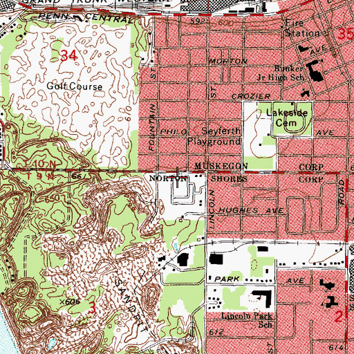 Topographic Map of Dunes Mobile Home Park, MI