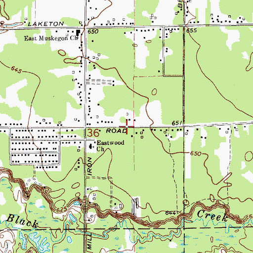 Topographic Map of Arlington Estates Mobile Village, MI