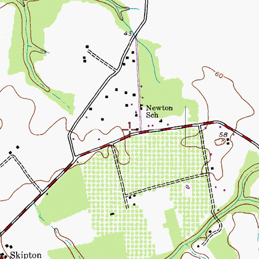 Topographic Map of New Zion United Methodist Church, MD