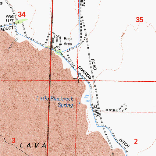 Topographic Map of Division Creek Ditch, CA