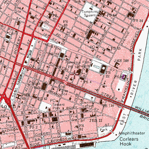 Topographic Map of Clinton Theatre (historical), NY