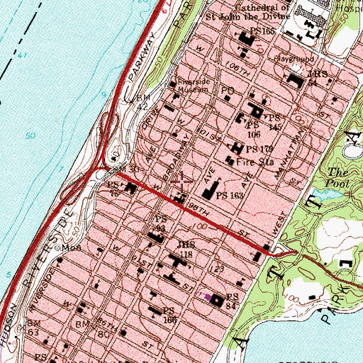 Topographic Map of Delmar Theatre (historical), NY