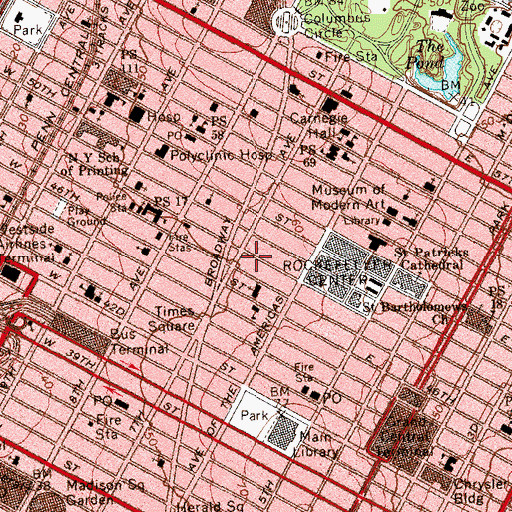 Topographic Map of Doll Theater (historical), NY