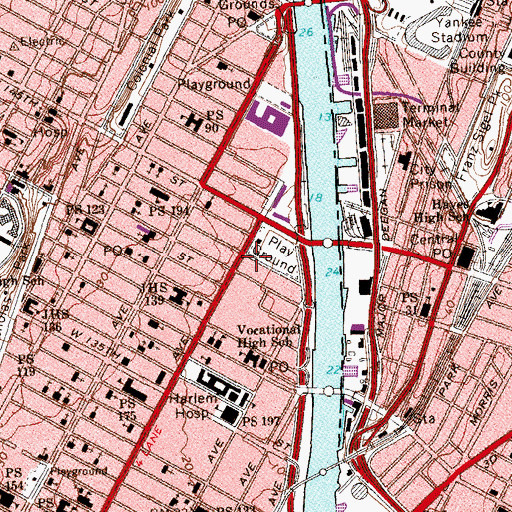 Topographic Map of Douglas Theatre (historical), NY