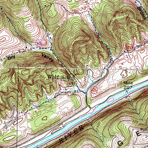 Topographic Map of Wolfe's Church, VA