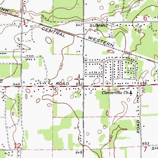 Topographic Map of Clover Estates Mobile Home Park, MI