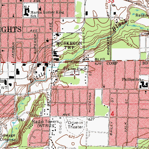 Topographic Map of Nomad Mobile Home Park, MI