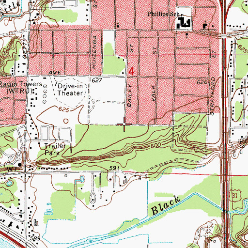 Topographic Map of Chauteau Norton Shores Mobile Home Park, MI