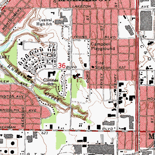 Topographic Map of Heartland Health Care Center, MI