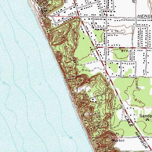 Topographic Map of Elk's Park, MI