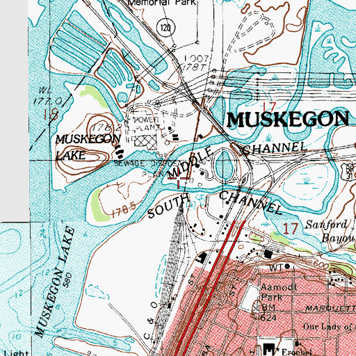 Topographic Map of Richards Park, MI