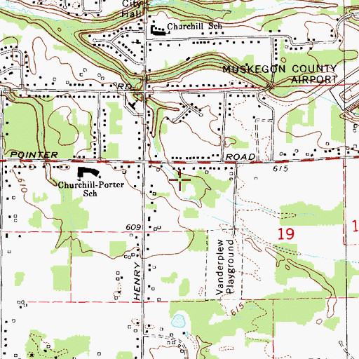 Topographic Map of Michigan Dunes Montessori School, MI