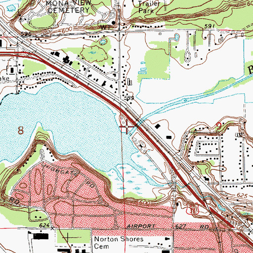 Topographic Map of Hidden Cove Park, MI