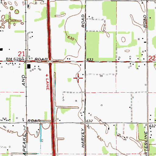 Topographic Map of The Lakes Mall, MI