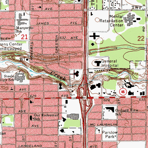 Topographic Map of Central Christian Academy, MI