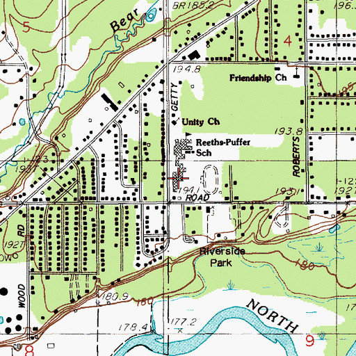 Topographic Map of Reeths-Puffer Elementary School, MI